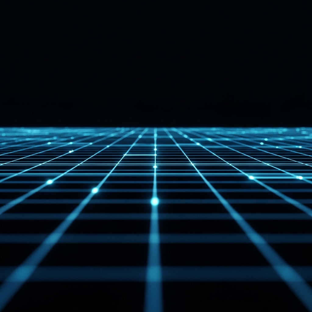 subtle abstract cyan and navy grid lines technology pattern, minimal, dark background, ultra-wide